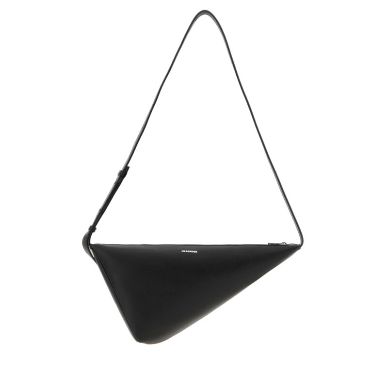 Jil Sander Black Leather Triangle Crossbody Bag 001 Borse A Mano