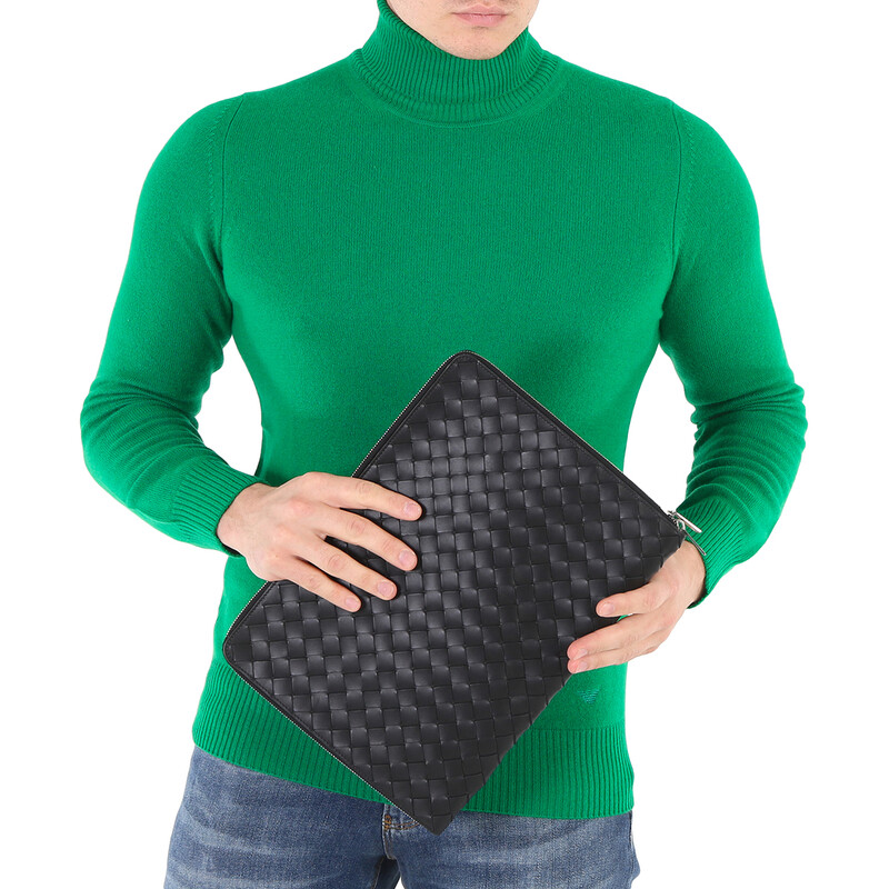 ま*ぶ様 BOTTEGA VENETA ブラックレザーケース Bottega Veneta Men's Getaway Intrecciato Large Briefcase | Neiman