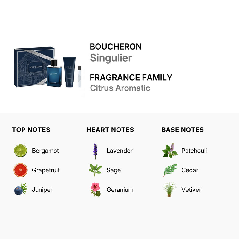 Boucheron Unisex Singulier 3pcs EDP Gift Set Fragrances