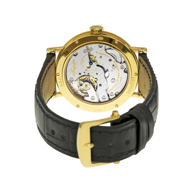 breguet Breguet Classique Silver Dial 18kt Yellow Gold Black Leather Men's