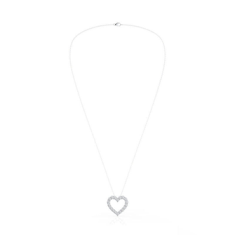 ブリリアント ハート(S) Brilliant Diamond 2 Carat Round Lab Grown Diamond Heart Pendant in