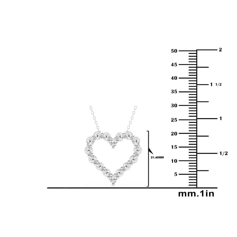 Brilliant Diamond 2 Carat Round Lab Grown Diamond Heart Pendant in