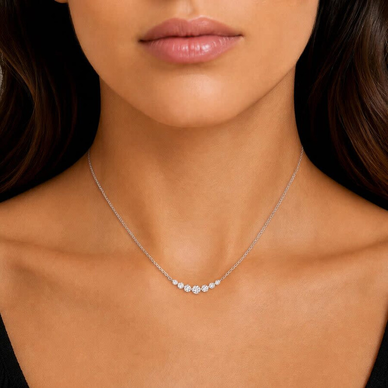 Brilliant Diamond Smile 7 stone necklace LGDKN37325-1CT-DW4