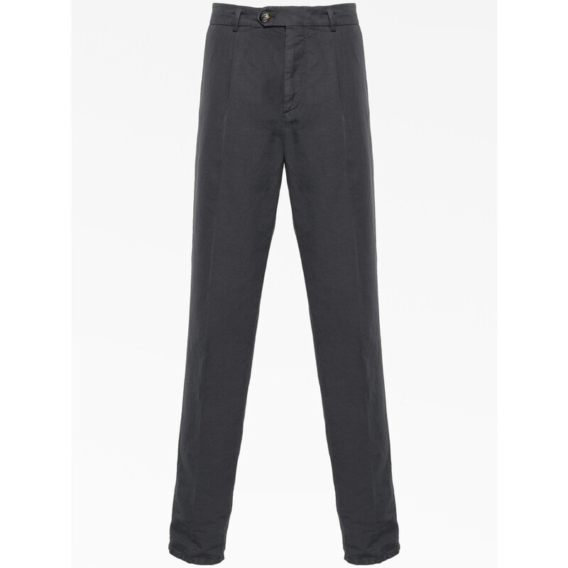 Brunello Cucinelli Anthracite Linen Blend Tailored Trousers, Brand