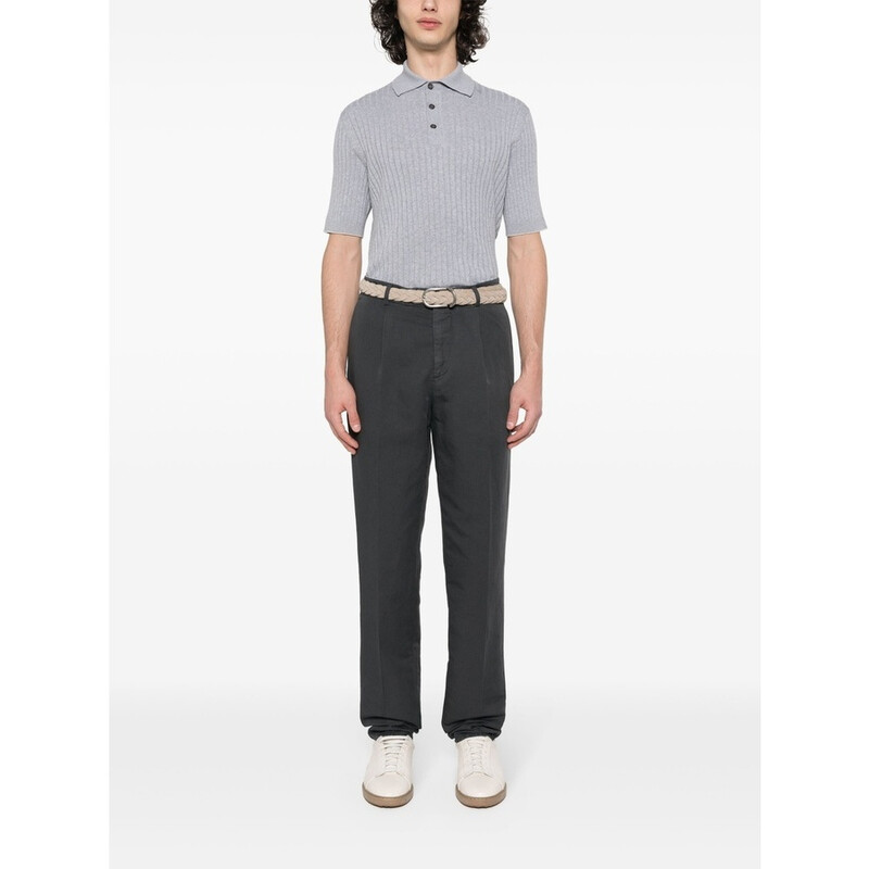 Brunello Cucinelli Anthracite Linen Blend Tailored Trousers, Brand