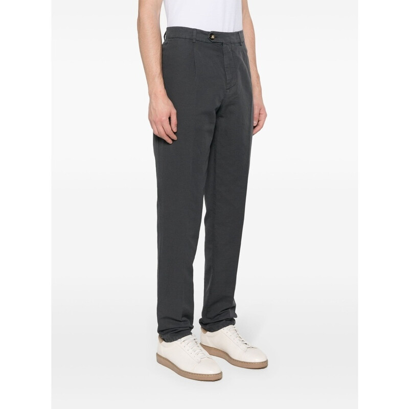 Brunello Cucinelli Anthracite Linen Blend Tailored Trousers, Brand