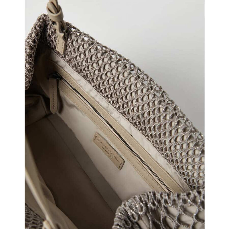 Brunello Cucinelli Beige Netted Clutch Bag MBGMD2432_C8695