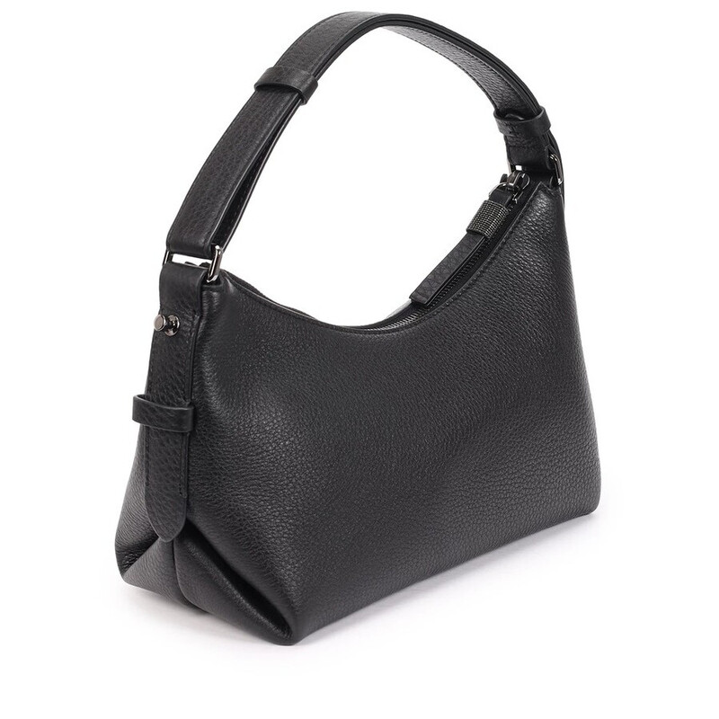 Brunello Cucinelli Black Leather Shoulder Bag MBVND2546_C101