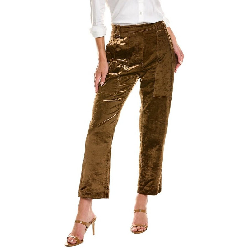 Brunello Cucinelli Brown Velvet High-Waisted Trousers, Brand Size