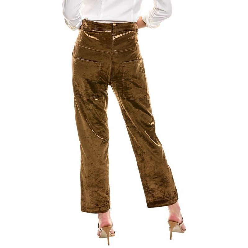 Brunello Cucinelli Brown Velvet High-Waisted Trousers, Brand Size