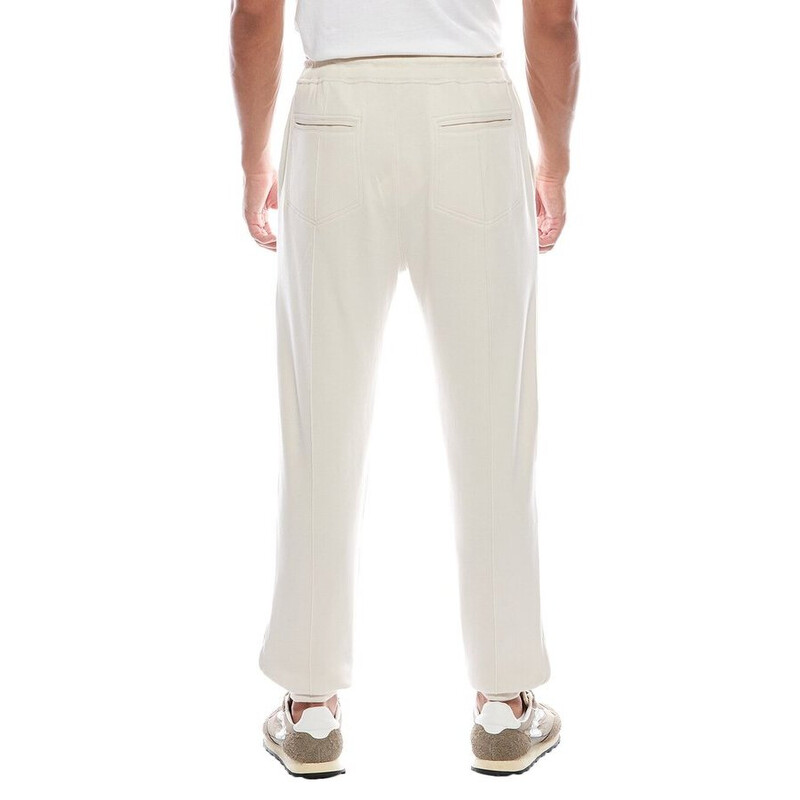 Brunello Cucinelli Cream Tailored Athletic Trousers, Size Small