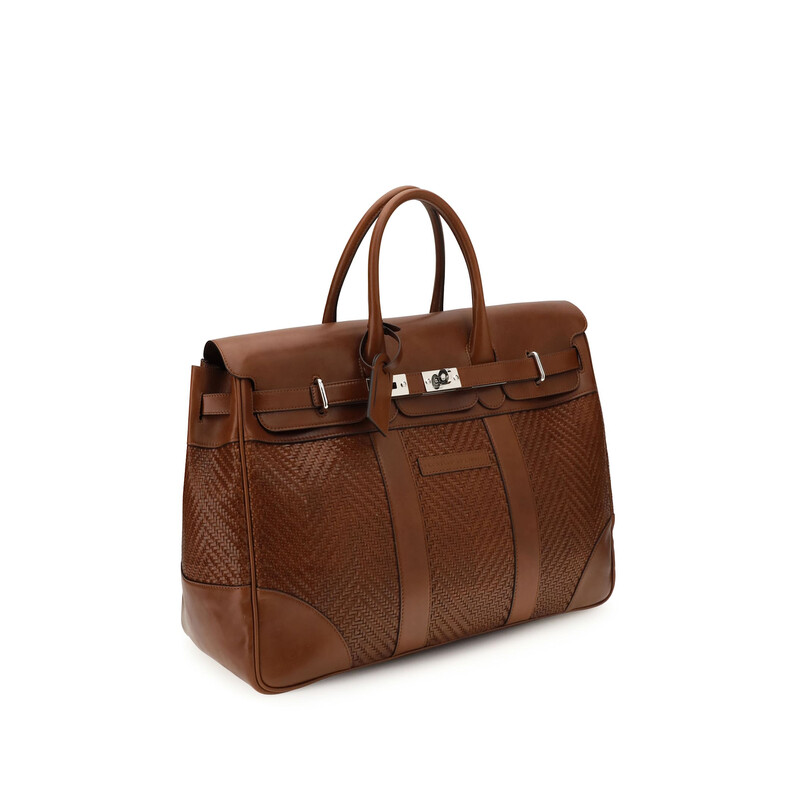 Brunello Cucinelli Leather Travel Bag MBXOBU071 C9186 - Handbags