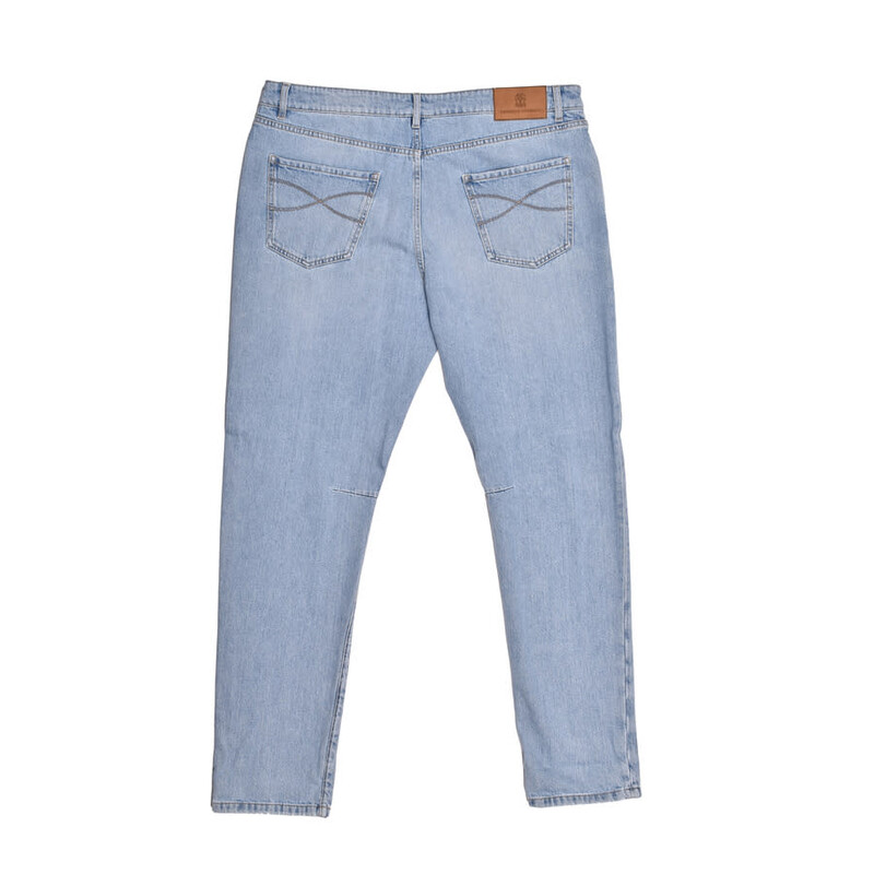 Brunello Cucinelli Light Denim Five-Pocket Jeans, Brand Size 54