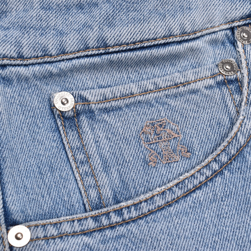未使用！Brunello Cucinelliガーメントダイデニム46 Brunello Cucinelli Light Denim Five-Pocket Jeans, Brand Size 54