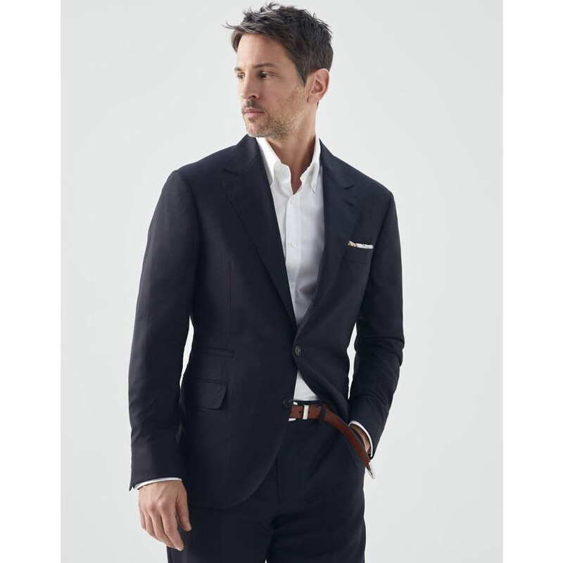 Brunello Cucinelli Men's Anthracite Wool Silk Blazer, Size 58