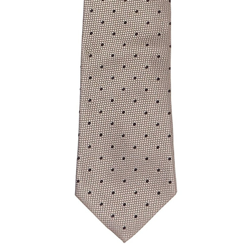 Brunello Cucinelli Men's Beige Dotted Woven Tie MM8920018_CSG67
