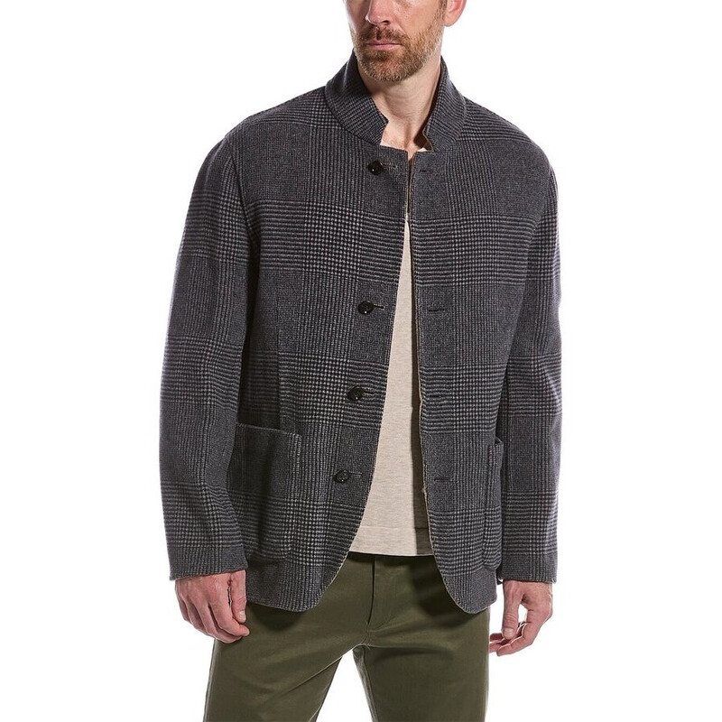 Brunello Cucinelli Men's Blue Wool Blend Jacket, Size 50
