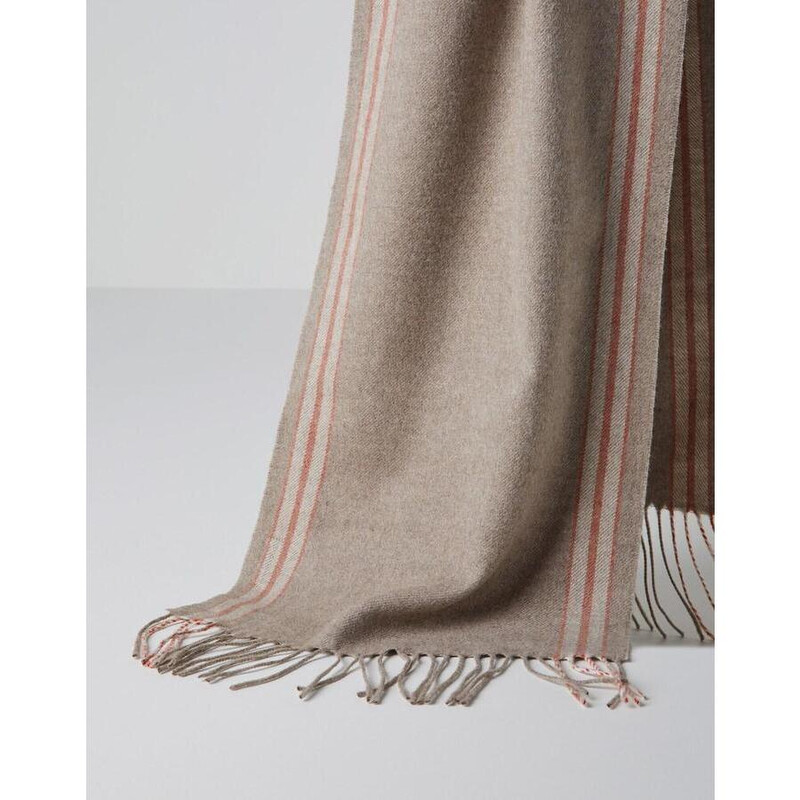 美品♡ BRUNELLO CUCINELLI マフラー Brunello Cucinelli Men's Brown Carrot Striped Silk Scarf