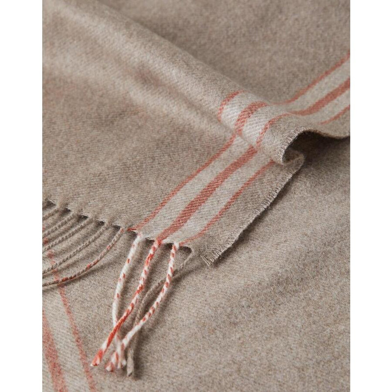 Brunello Cucinelli Men's Brown Carrot Striped Silk Scarf