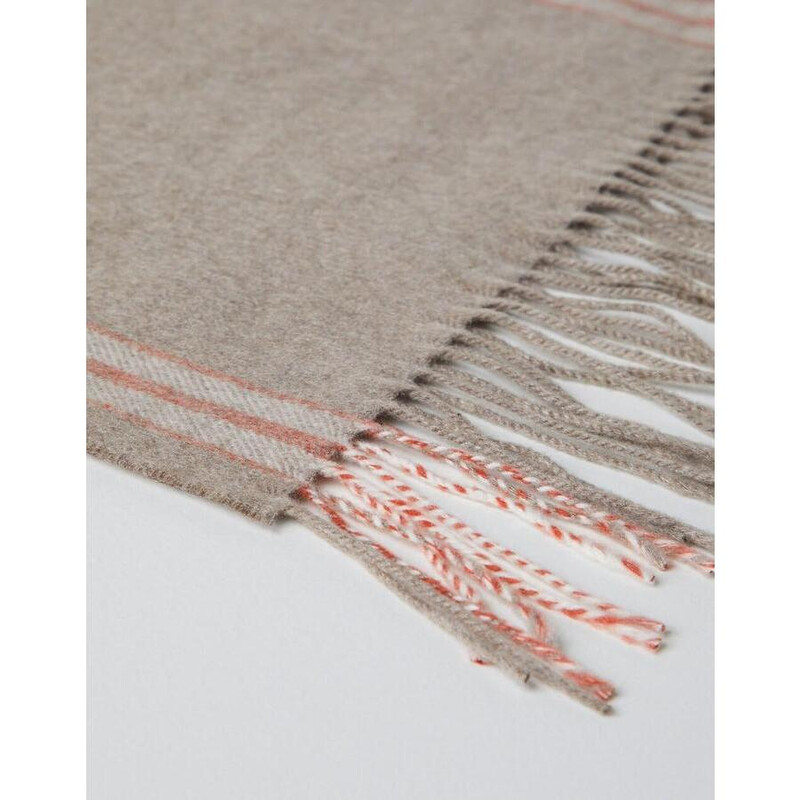 Brunello Cucinelli Men's Brown Carrot Striped Silk Scarf