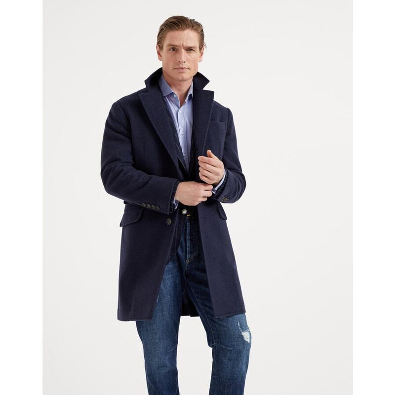 Brunello Cucinelli Men'S Cobalt Blue Wool Single Breasted Jacket