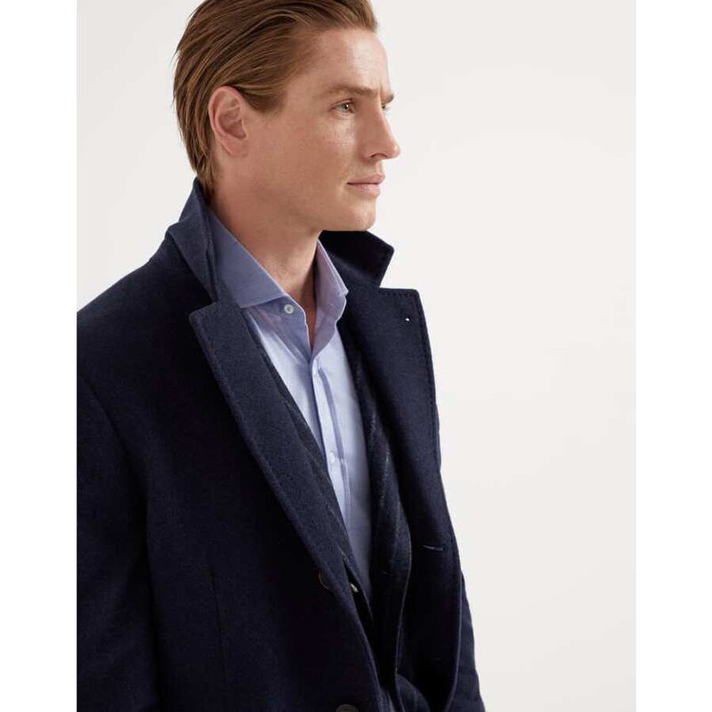 Brunello Cucinelli Men'S Cobalt Blue Wool Single Breasted Jacket