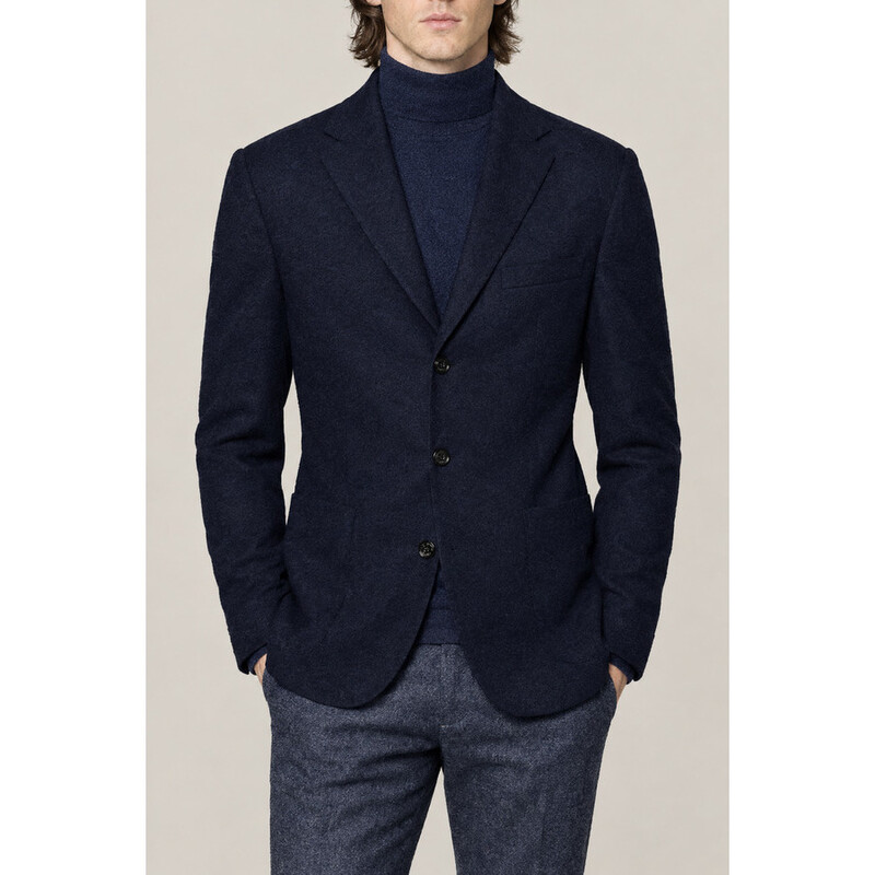 Brunello Cucinelli Men's Colorful Blue Wool Jacket, Size 42