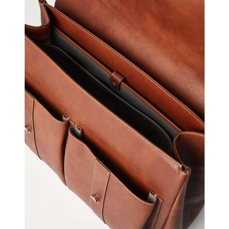 Brunello Cucinelli Men's Copper Leather Buckle Bag MBZIU258_C6608