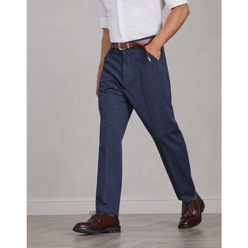 Brunello Cucinelli Men'S Dark Blue Cotton Trousers, Size 52