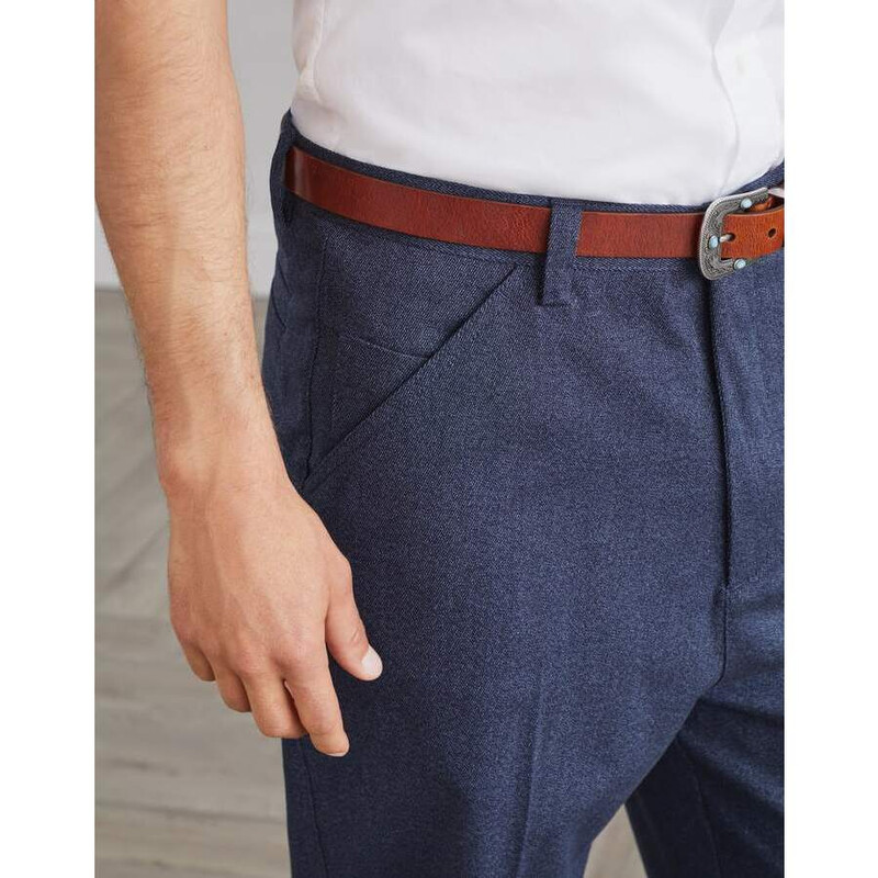 Brunello Cucinelli Men'S Dark Blue Cotton Trousers, Size 52