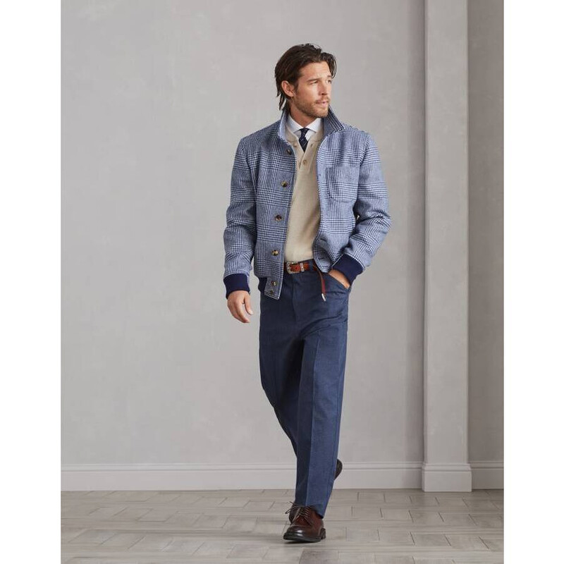 Brunello Cucinelli Men'S Dark Blue Cotton Trousers, Size 52