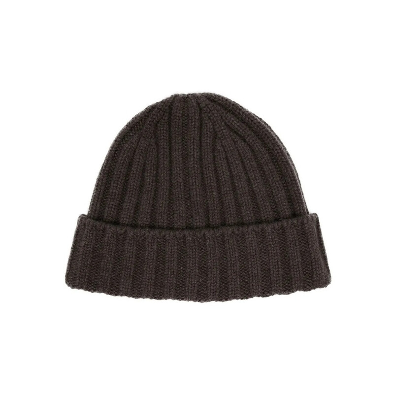 Brunello Cucinelli Men'S Dark Brown Wool Knit Hat, Size M