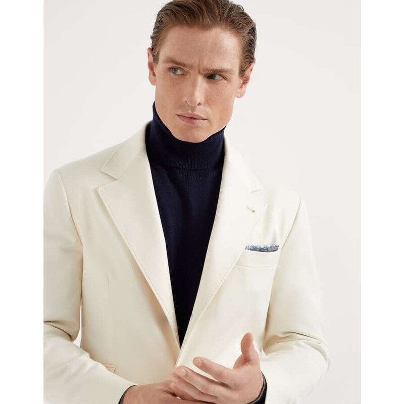 Brunello Cucinelli Men's Fog Silk Paisley Pocket Square