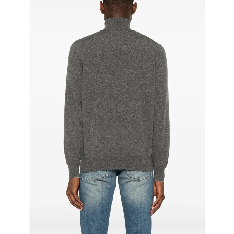 Brunello Cucinelli Men'S Grey Turtleneck Sweater, Size 38