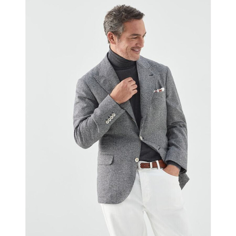 Brunello Cucinelli Men's Grey Wool Blend Jacket, Size 48