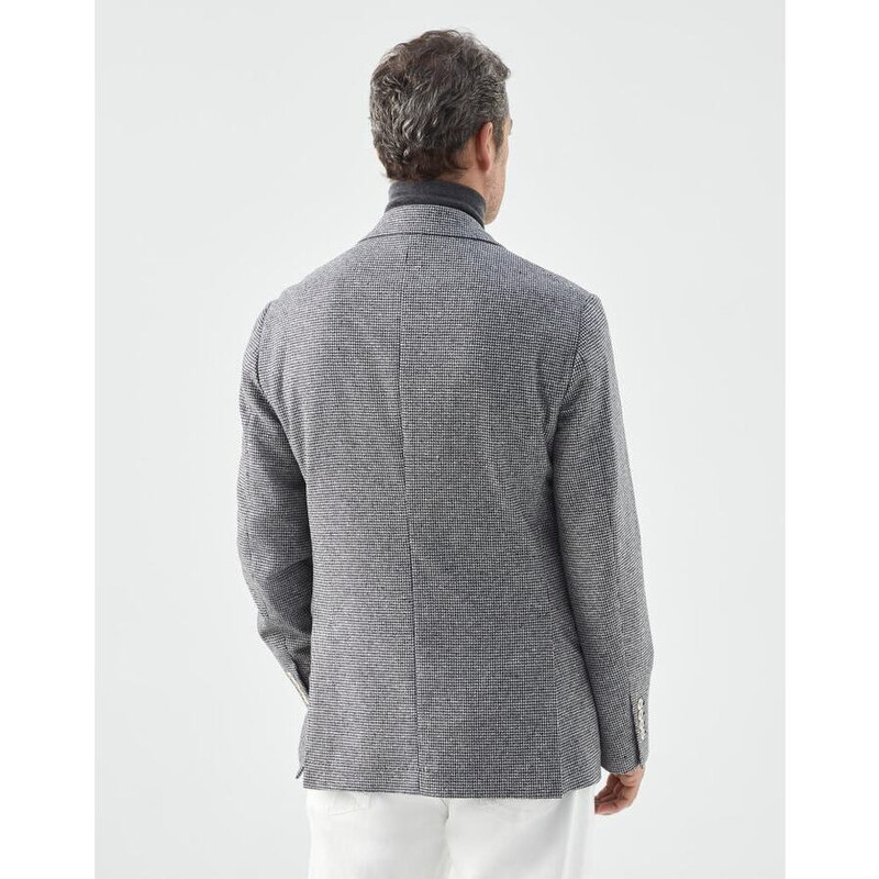 BRUNELLO CUCINELLI　リネンコットン ニットジャケット グレー Brunello Cucinelli Men's Grey Wool Blend Jacket, Size 48