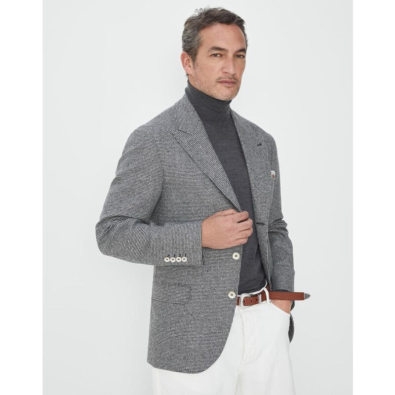 Brunello Cucinelli Men's Grey Wool Blend Jacket, Size 48