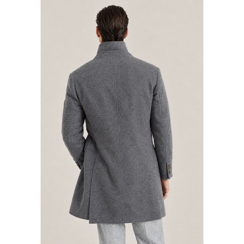 Brunello Cucinelli Men's Grey Wool Single Breasted Jacket, Size 48