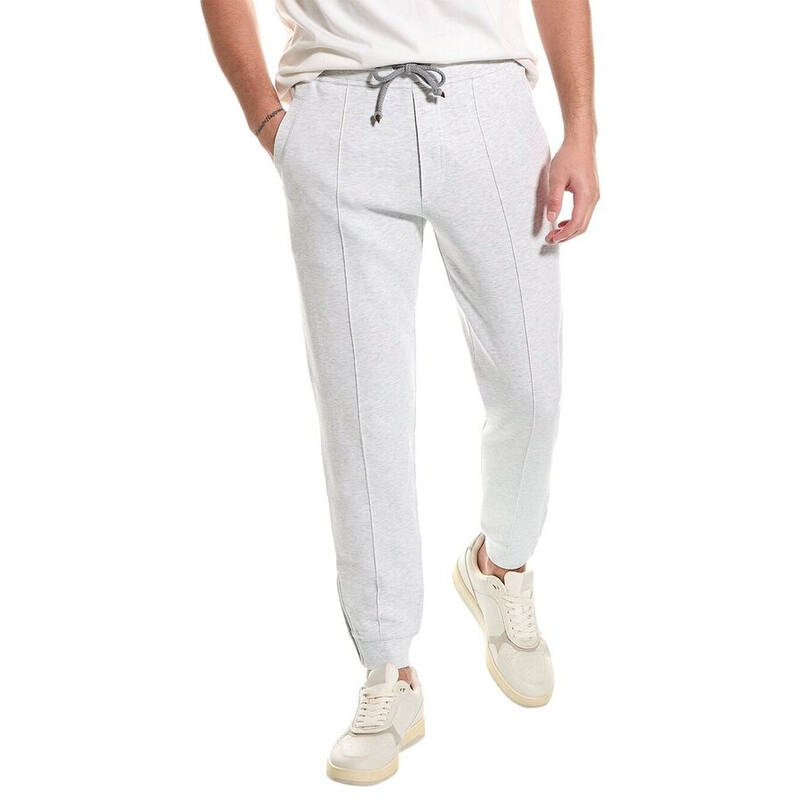 Brunello Cucinelli Men'S Light Grey Cotton Trousers, Size S