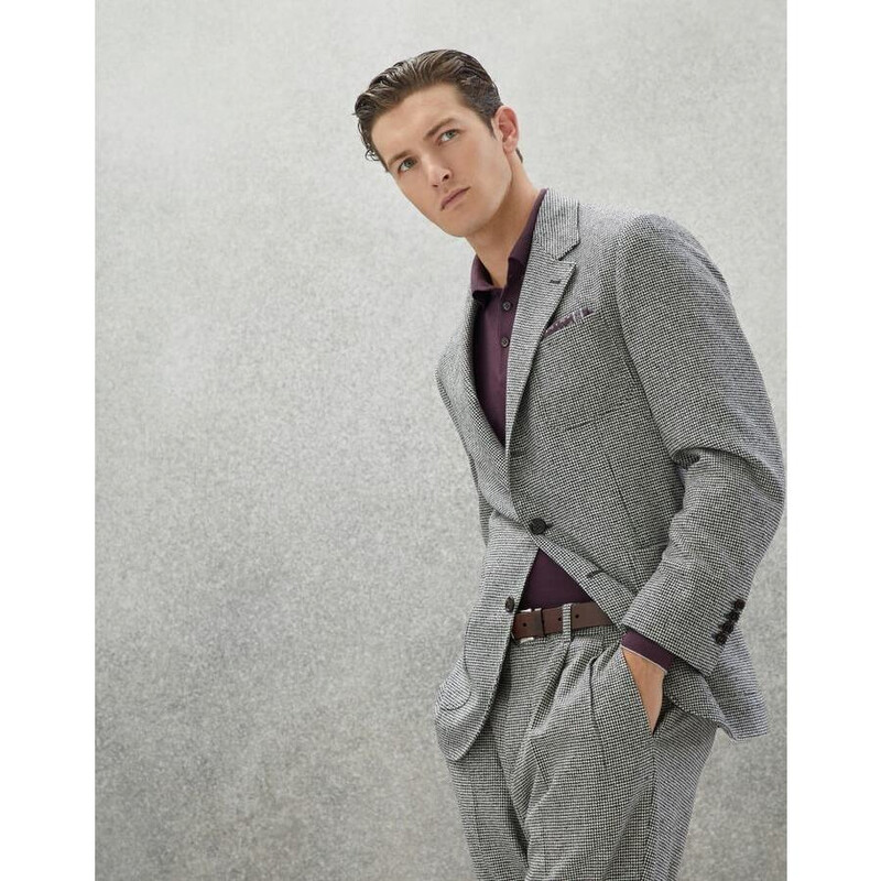 Brunello Cucinelli Men's Light Grey Wool Jacket, Size 50