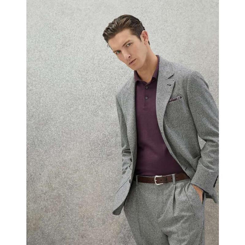 Brunello Cucinelli Men's Light Grey Wool Jacket, Size 50