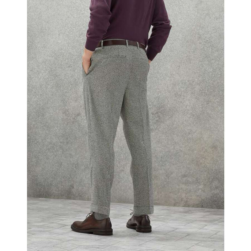 Brunello Cucinelli Men'S Light Grey Wool Pleated Trousers, Size 36