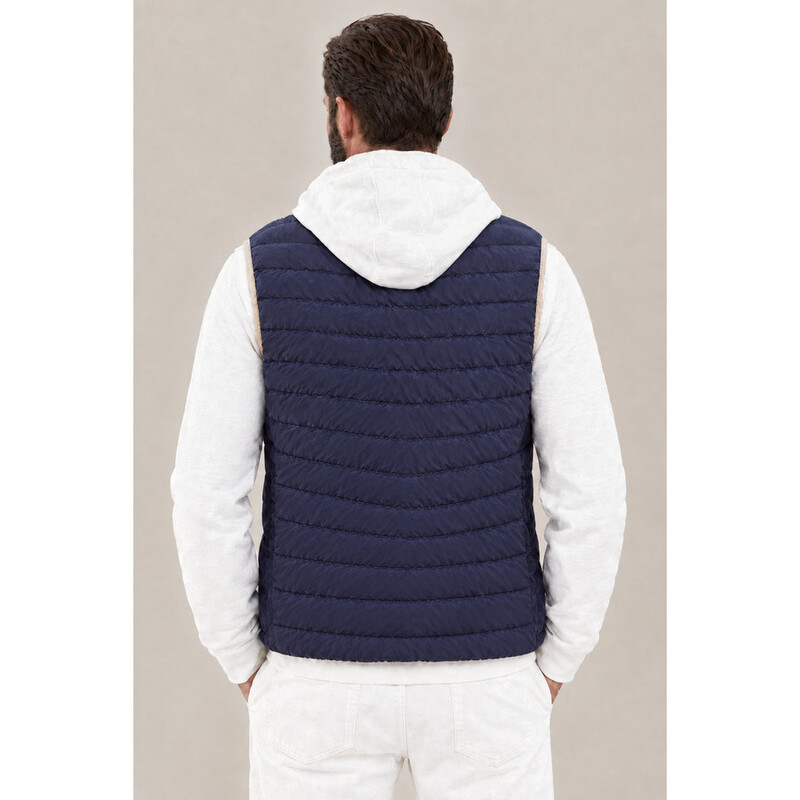 Brunello Cucinelli Men's Midnight Blue Quilted Jacket, Size XS