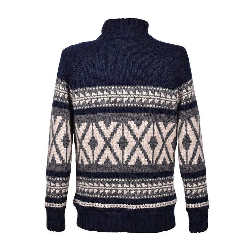 BRUNELLO CUCINELLI ウールカシミヤ　ネイビー46 Brunello Cucinelli Men'S Navy Blue Wool Knit Zip Front Jacket