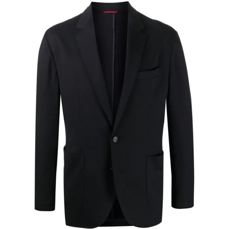 Brunello Cucinelli Men's Navy Wool Single Breasted Blazer, Size 52