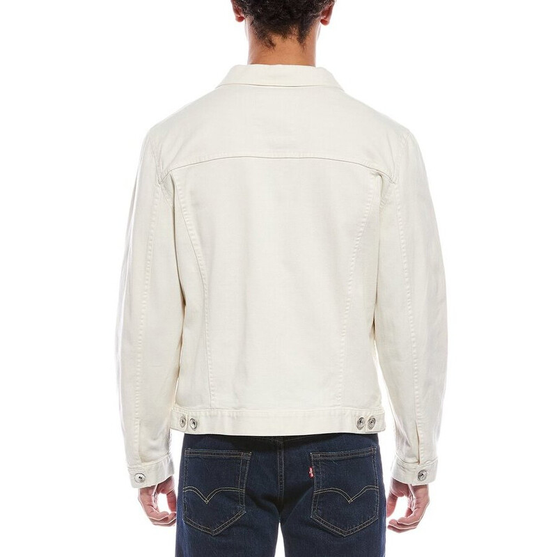 Brunello Cucinelli Men's Off White Cotton Jacket, Size 46