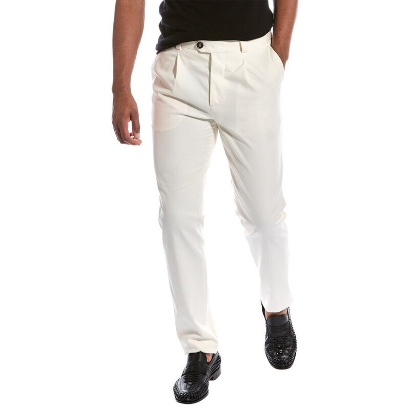 Brunello Cucinelli チノパン ホワイト 54 Brunello Cucinelli Men'S Off White Wool Trousers, Size 54