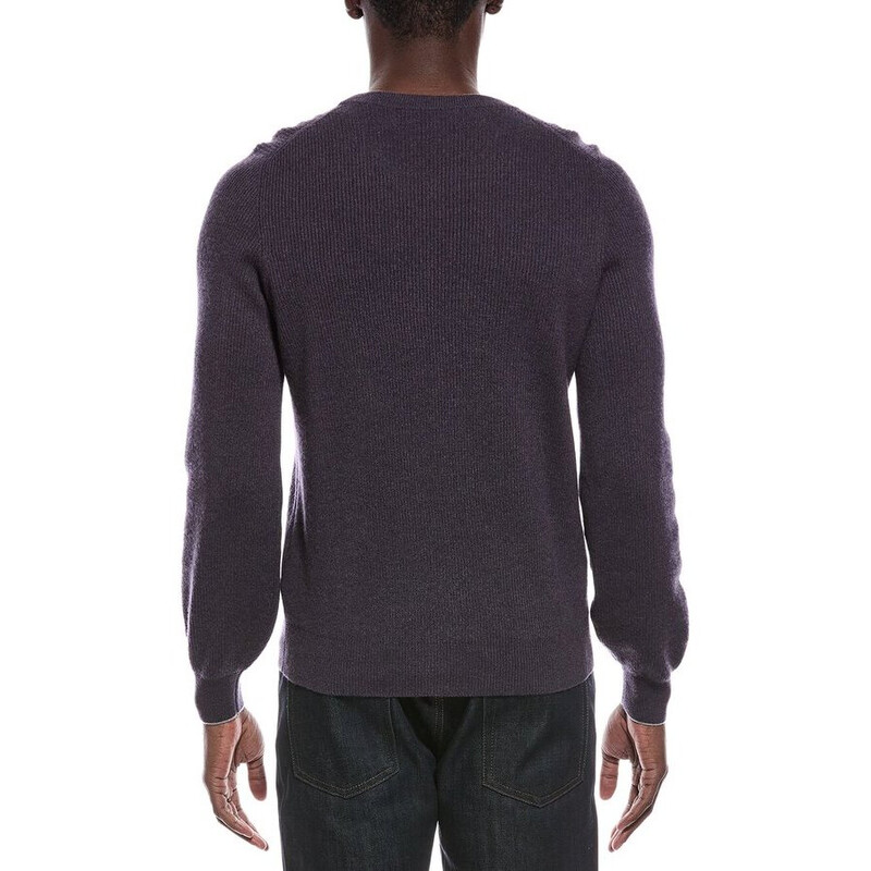 Brunello Cucinelli Men'S Purple Wool Crewneck Sweater, Size 44
