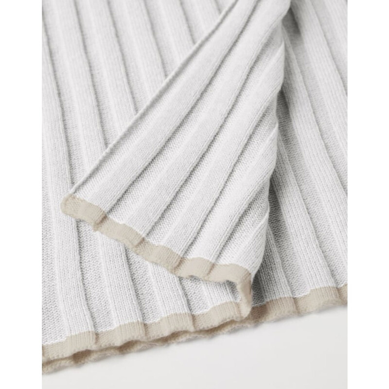 Brunello Cucinelli Men's White Ribbed Wool Scarf M2240819_CXP54