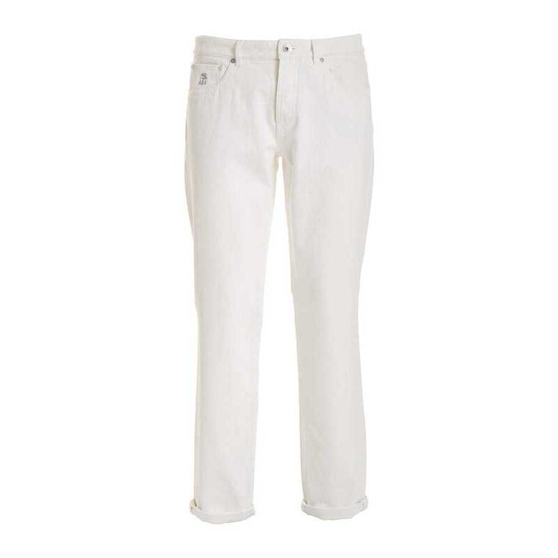 Brunello Cucinelli Snow White Tailored Trousers, Brand Size 52 (US